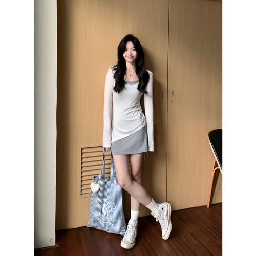 韩系高智感两件套连衣裙