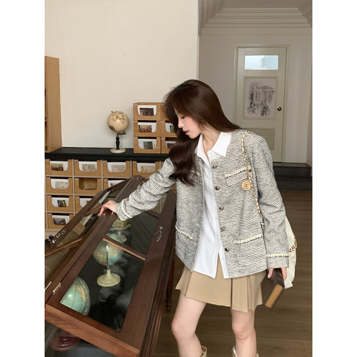 Even一雯【名门贵女】韩系高智V领正肩流苏精致感编织小香风外套