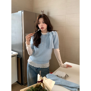 Even一雯 韩系高智木耳边半高领软糯亲肤网纱打底内搭 万能叠搭