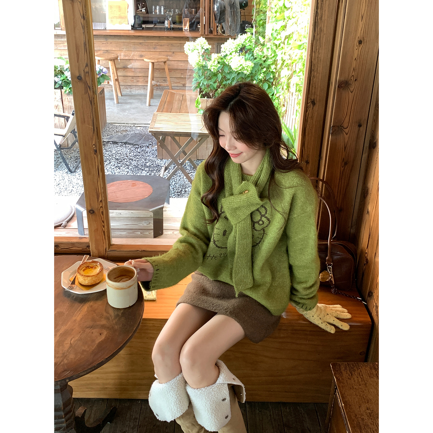 Even一雯【云感Kitty】韩系高智感秋冬厚实抗起球Kitty毛衣带围脖