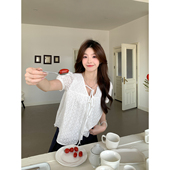 韩系高智感通勤气质百搭镂空日常百搭衬衫 Even一雯 光影随行