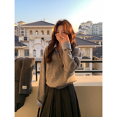 韩系高智秋冬高知女主休闲韩版 Even一雯 智性恋 慵懒假两件毛衣