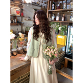 Even一雯 韩系高智复古钉珠精致百搭马甲初春叠搭背心 春日节拍