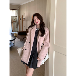 精致毛呢西装 韩系高智感秋冬含羊毛厚款 外套 韩剧女一 Even一雯