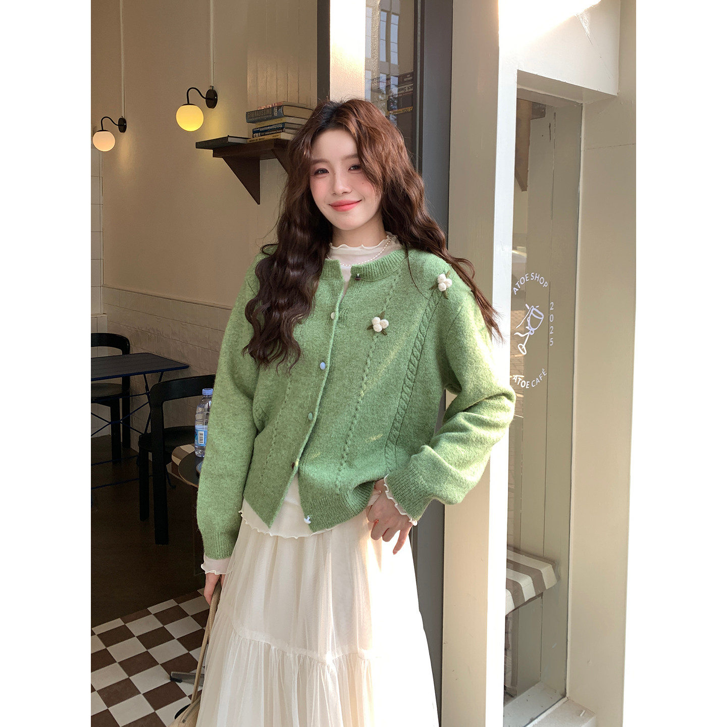 Even一雯【半截言春】韩系高智感显白慵懒风毛衣韩版休闲百搭开衫,女装/女士精品,毛衣,淘宝优惠券,粉丝福利购,淘宝优惠卷