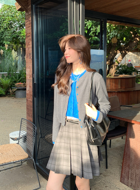 Even一雯【高智Lady】韩系高智感温柔气质撞色拼接假两件针织上衣