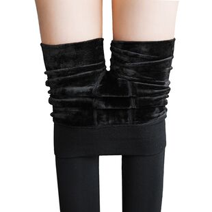 超保暖】光面不起球加绒加厚打底裤袜冬季女外穿大码显瘦保暖黑色