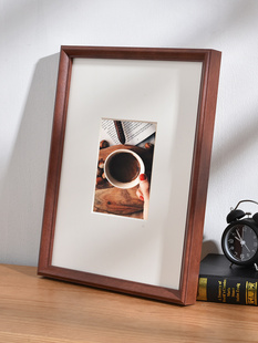 实木大相框挂墙24寸装 裱画框外框A4原木拼图框架A3洗照片定制尺寸