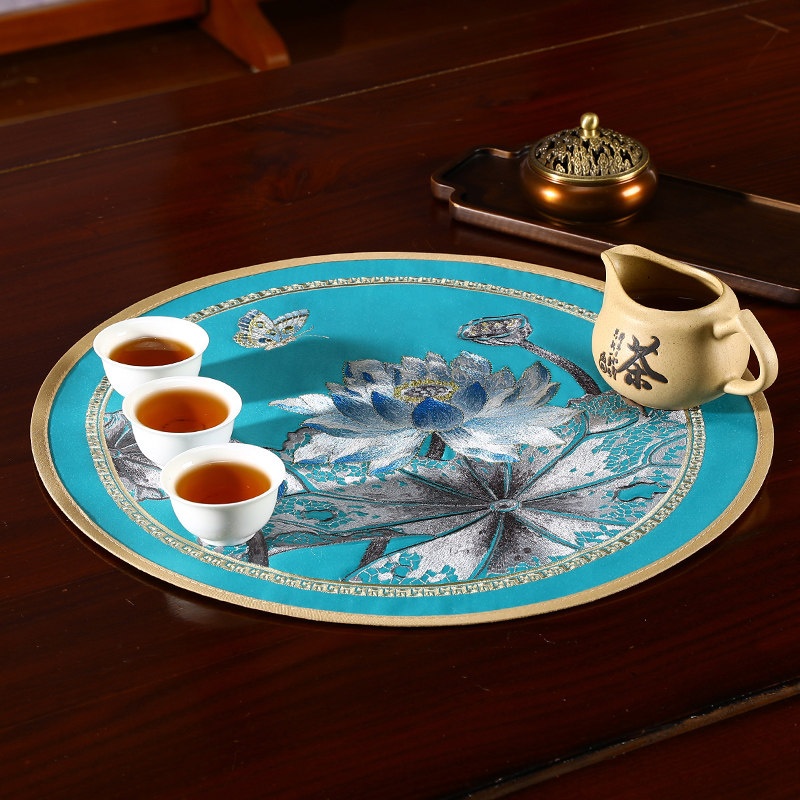 新中式餐垫中国风防烫隔热餐具餐桌垫茶几垫布艺刺绣圆形餐垫定制,居家布艺,餐垫,淘宝优惠券,粉丝福利购,淘宝优惠卷