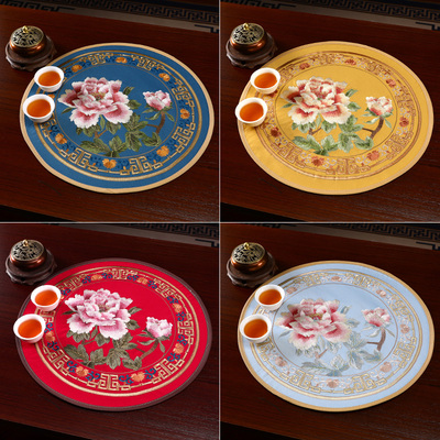 新中式餐垫中国风隔热餐桌垫高档刺绣布艺防烫垫茶杯垫家用定制