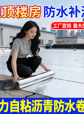 屋顶补漏材料sbs防水卷材楼顶涂料自粘屋面房顶沥青免火烤油毛毡