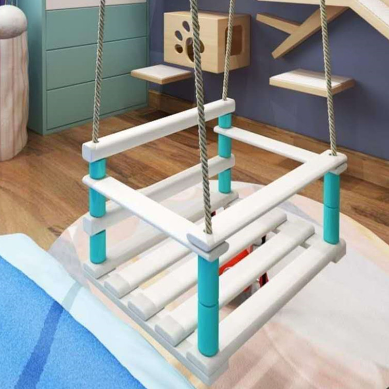 欧式ins风格木质花园阳台吊椅