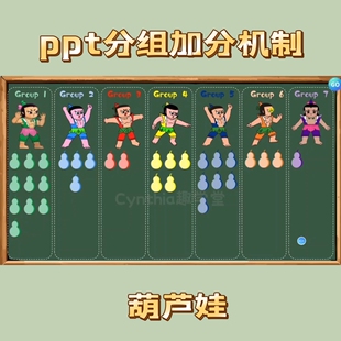 ppt分组加分机制课堂分组奖励葫芦娃7组趣味性游戏竞赛课件