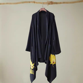 汉服长衫 年轻外披民族风披风 新国风中式 男款 亚麻面料外套男春秋季