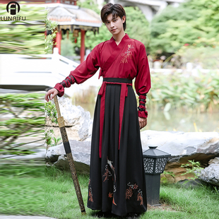 明制汉服中国风男装春秋款改良轻汉服汉元素通勤男女可穿情侣套装