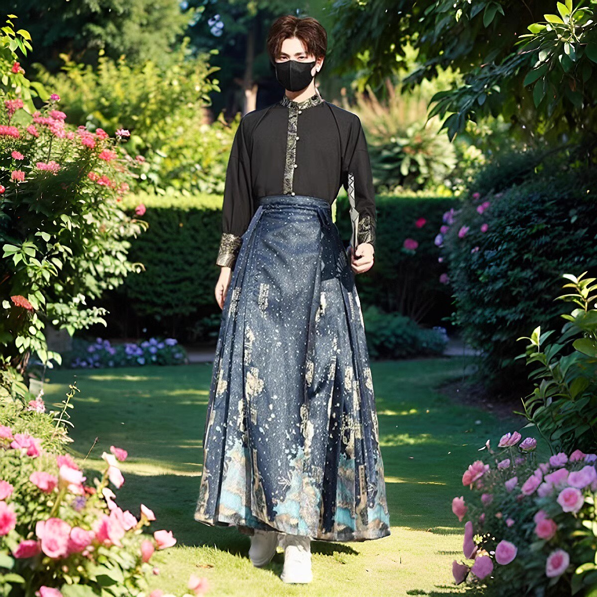 汉服改良版现代男中国风马面裙