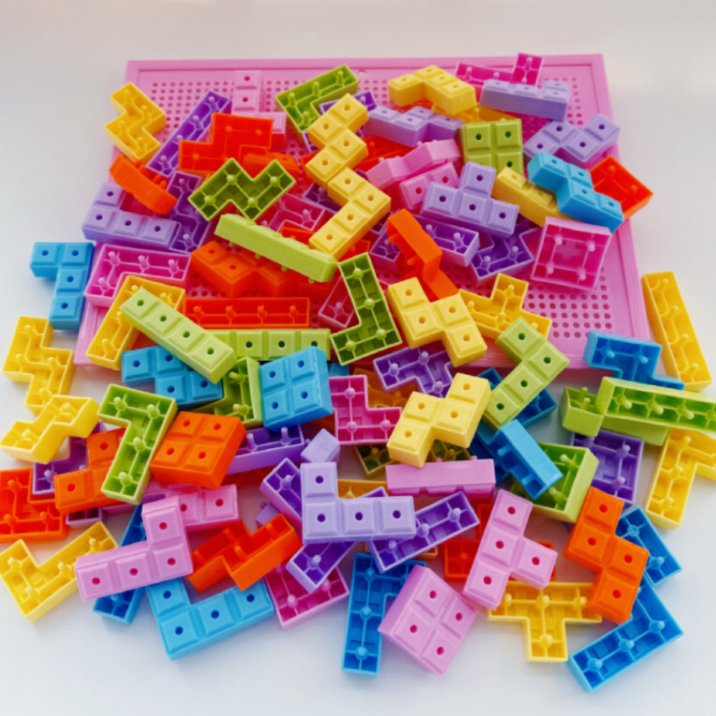 俄罗斯方块塑料拼装积木益智拼图智力开发女孩宝宝幼儿园儿童玩具