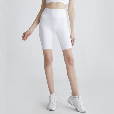 腰兜提臀健身短裤女白色外穿紧身五分瑜伽裤速干跑步压缩运动短裤