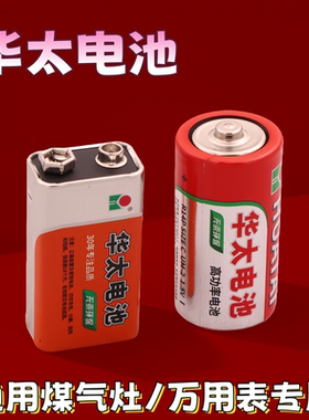 华太电池6F22万用表电池1.5V/9V/1号2号干电池煤气灶手电筒电池