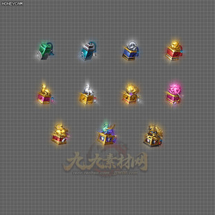 传奇首饰素材 印记内观11组 四格特殊首饰法宝 PNG格式 FB206