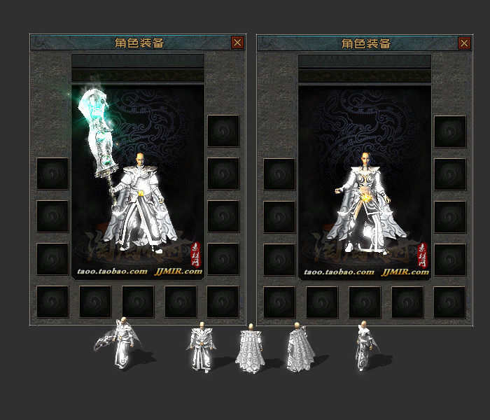 传奇剑甲素材 破山武器 披风雷霆男女衣服 高清复古沉默套装