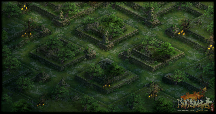 传奇地砖地图 鬼吹灯系列 丛林幽谷 高清独立地砖 无缝封边