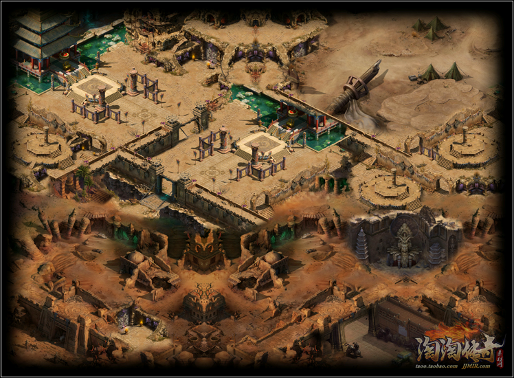 传奇地图素材 鬼吹灯系列 魔鬼城遗址 高清动态独立地砖 无缝封边