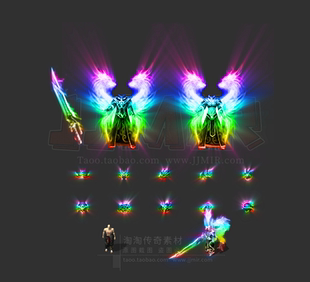 传奇剑甲 七彩倚天龙吟 (男女)  高清动态套装 含首饰 内外观齐全