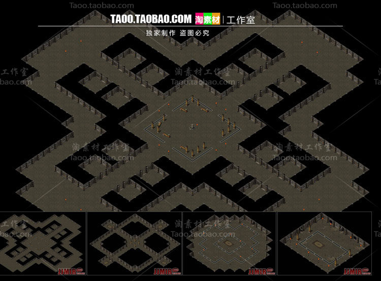 传奇地图素材 战纪系列 祖玛宝阁活动副本1-4层 高清动态独立地砖