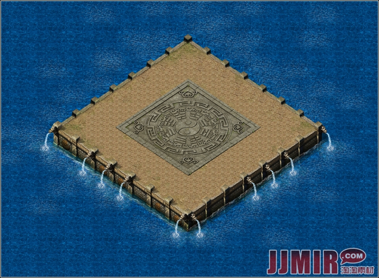 传奇地图素材 传战海岛系列三 对战出生擂台 高清动态独立地砖