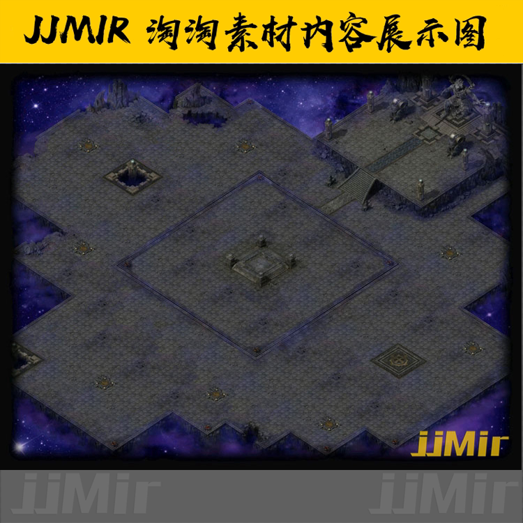 传奇地图素材 星空副本活动 高清独立地砖 无缝封边 WD505