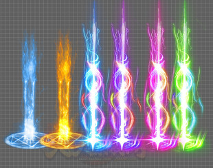 传奇光柱素材 地面装备发光 动态光柱内观 PNG格式 6组 GZ088-2