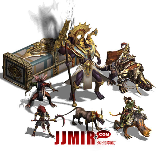 传奇怪物素材 8方向 法老墓穴 高清怪物 png格式 游戏怪物 7套