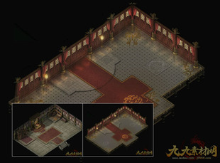 传奇地图素材 2张 沙巴克皇宫 高清真彩 无缝封边-CZ023