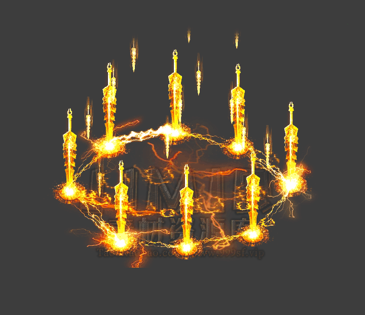 传奇技能素材 诛仙剑阵 攻击目标播放型技能特效 坐标齐全-jn158