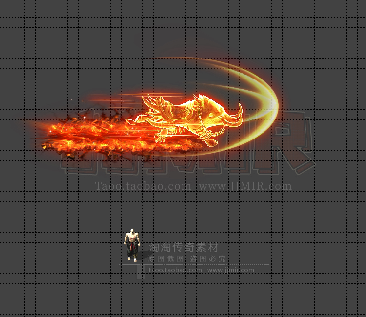 传奇技能素材 火系 蛮牛冲撞 8方向 战士型攻击特效 jn288-5