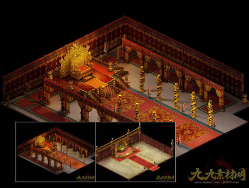 传奇地图素材 2张 沙巴克皇宫 高清真彩 无缝封边-CZ024