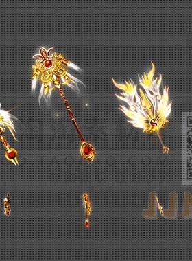 传奇素材 单职业武器 3把PNG序列 武器素材 任何实惠打包 -FW342
