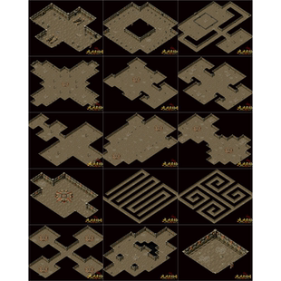 传奇地图素材 传5系列 牛魔寺庙15张 动态独立真地砖套图 MF026-1