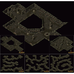 传奇地图素材 兽人峡谷1-5层 独立真地砖套图 完整封边 HG214-2