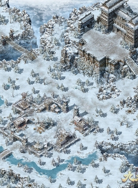 传奇地图素材 城镇系列 冰封雪原 高清真彩地图 CZ020-13