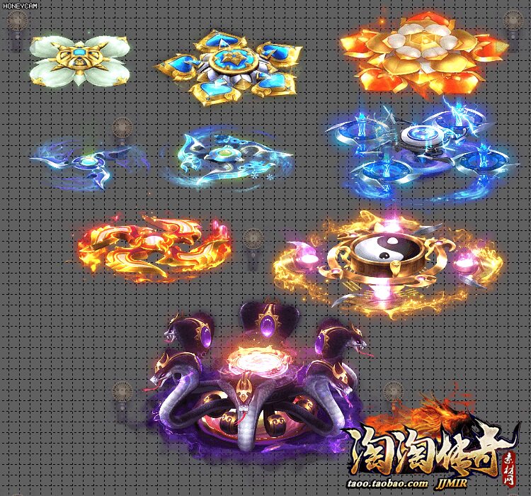 游戏法宝素材 旋转飞轮飞盘法宝9组 PNG序列帧 传奇页游手游素材