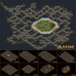 9层 传奇地图素材 幽灵船系列 片木岛1 HG175 独立真地砖套图