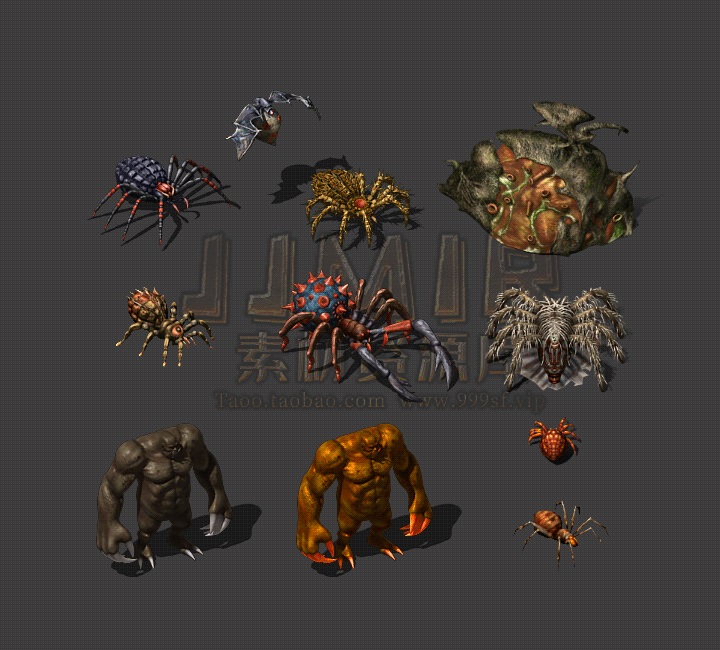 传奇怪物素材 赤月山谷 赤月恶魔 高清怪物PNG格式 10组打包CW208