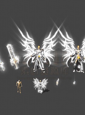 传奇剑甲素材 冰雪复古开天三职业神器 白色雷霆衣服套装 TZ219-1