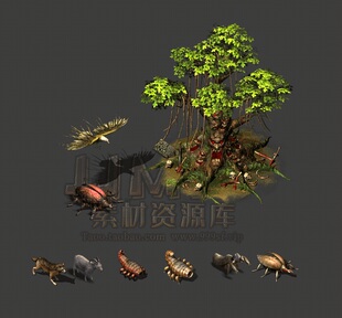 传奇怪物素材 盟重土城/妖之树 高清怪物 PNG格式 9组打包-CW203