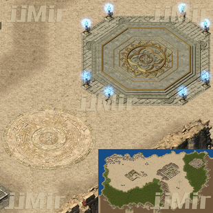 传奇地图素材 土城系列 盟重省Ⅲ 复古半独立地砖 TC022