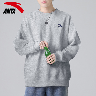 安踏卫衣男款官方正品2026秋季新款潮流宽松运动上衣圆领长袖T恤