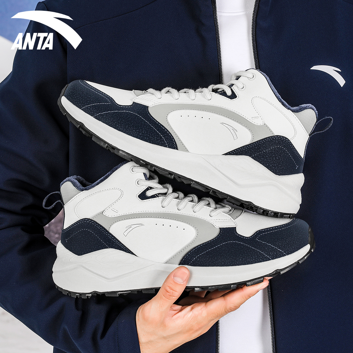 安踏官方旗舰店加绒棉鞋运动男鞋