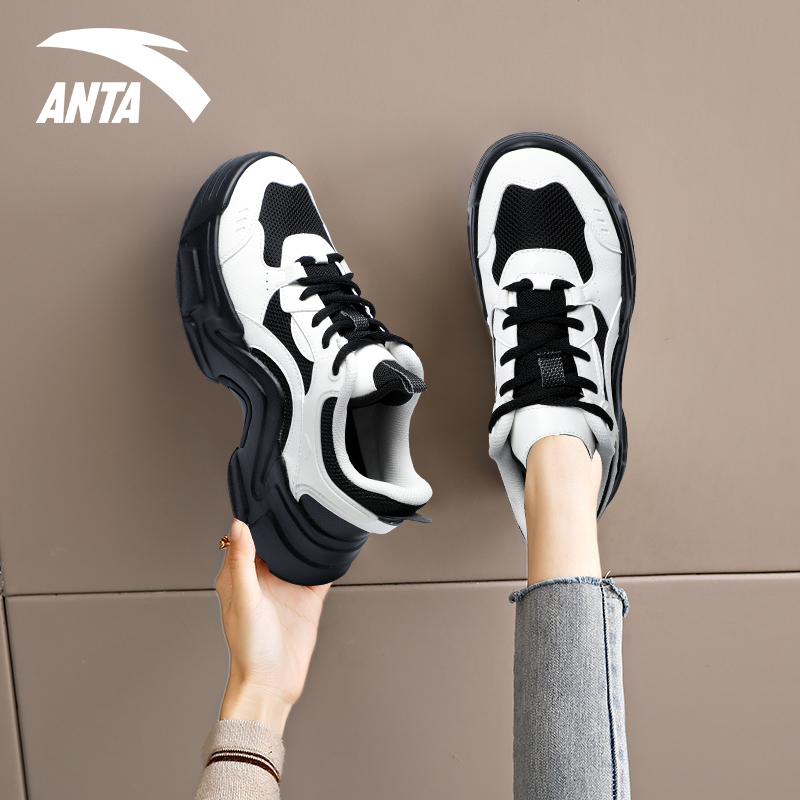 安踏厚底增高女复古潮流老爹鞋